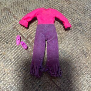 Topper Dawn doll clothes Rock Flowers Jeans in Fringe 4052 jumpsuit